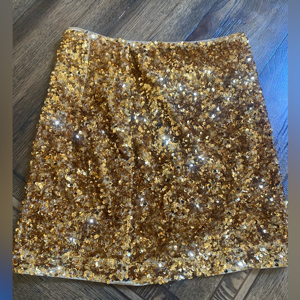 Gold sequin skirt